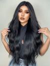 28 Inches Beach Wave Balck Long Lace Front Synthetic Wig SNY370