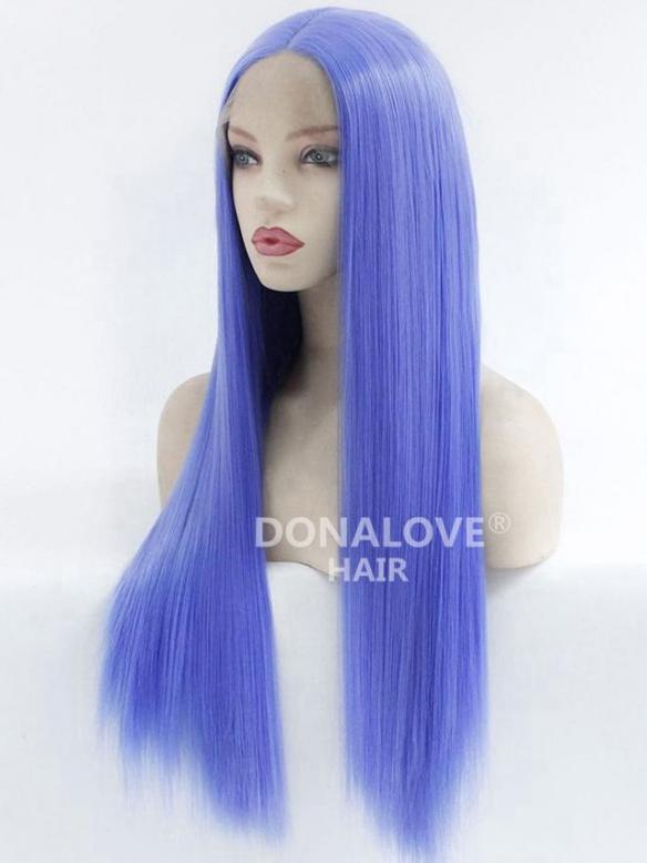 BLUE LONG STRAIGHT SYNTHETIC LACE FRONT WIG SNY222