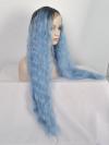Black to Light Blue Wavy Lace Front Synthetic Wig SNY114