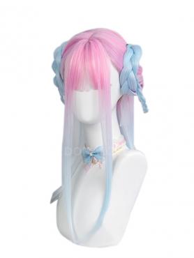 Macaron Gradient Straight Synthetic Wefted Cap Wig LG616