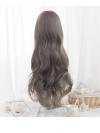 New Aoki Ama Gray Long Wavy Synthetic Wefted Cap Wig LG026