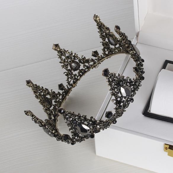 BLACK BRIDAL CROWN AC017