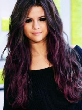 Black to Purple ombre indian remy clip in hair extensions OD023