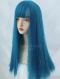 Elf Blue Long Straight Synthetic Lace Front Wig LG536