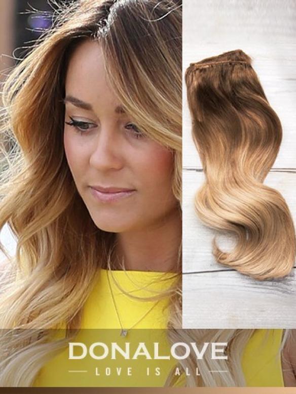 Two colors ombre indian remy clip in hair extensions OD004