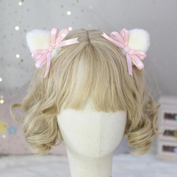 ONE PAIR OF FLUFFY CAT EAR LOLITA HAIR CLIPS LH051