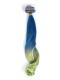 Blue to light green colorful indian remy clip in hair extensions CD004