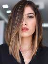 Brown Ombre Short Bob Straight Human Hair Wig HH193
