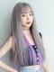 Mixed Color Long Straight Synthetic Lace Front Wig LG549