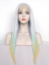 Pastel Rainbow Color Straight Synthetic Lace Wig-SNY046