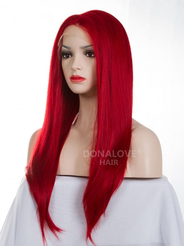 HOC2074-1 Dark Red Long Haired Wig With Fringe
