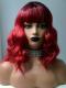 New Hot Red Wavy Shoulder Length Synthetic Wefted Cap Wig WW021