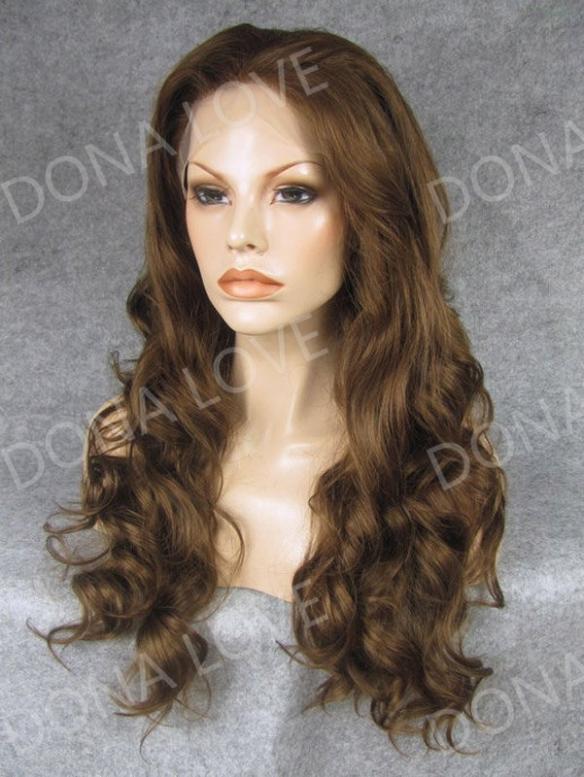 Human Hair Full Lace Wig Curly Ash Brown