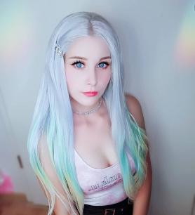Pastel Rainbow Color Straight Synthetic Lace Wig-SNY046