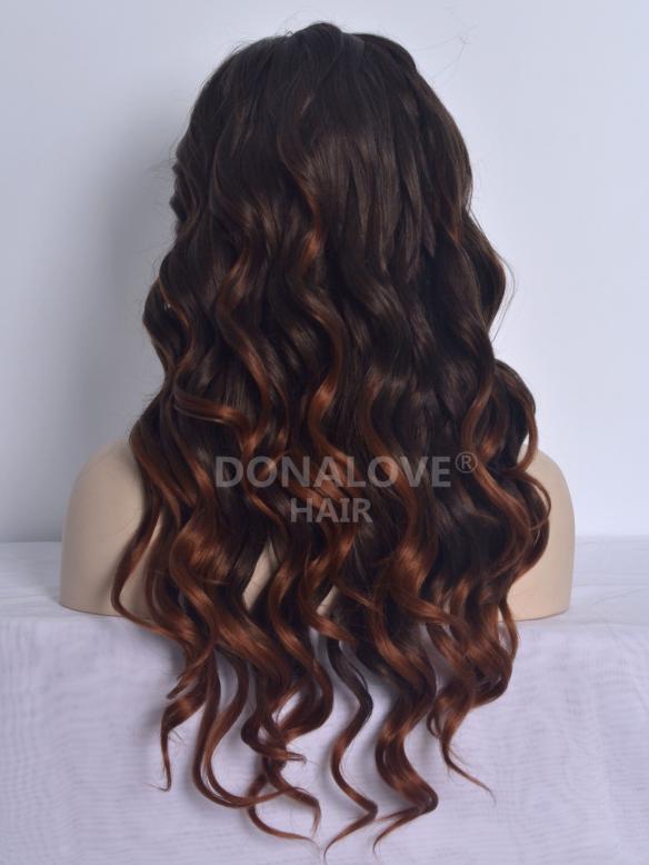 Human Hair Full Lace Wig Curly Ash Brown