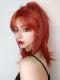 RED SHOULDER LENGTH STRAIGHT SYNTHETIC WEFTED CAP WIG LG418
