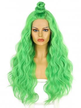 GREEN WAIST LENGTH WAVY SYNTHETIC WIG SNY364