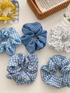 5 PCS BLUE FLOWERS HAIR BAND HB004