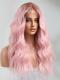 Gradient pink Lace T-Part Wigs Middle Part Wavy Lace Synthetic Wig LG912