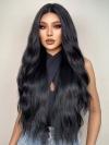 28 Inches Beach Wave Balck Long Lace Front Synthetic Wig SNY370