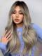 Ombre Ash Brown Long Wavy Synthetic Wig for Women LG918