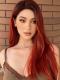 Red Gradient Long straight Snythetic Wig LG954 