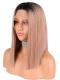 BLACK TO PEACH SHORT BOB LACE FRONT SYNTHETIC WIG SNY162