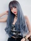2019 New Haze Blue Long Wavy Wefted Synthetic Wig LG035