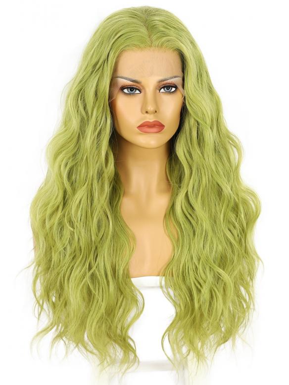 GREEN WAIST LENGTH WAVY SYNTHETIC WIG SNY366
