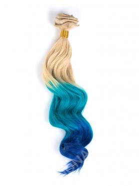 White Blonde to Blue Mermaid Colorful Clip In Hair Extension CD006