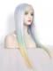 Pastel Rainbow Color Straight Synthetic Lace Wig-SNY046
