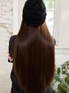BLACK BEANIE HAT WITH BROWN STRAIGHT SYNTHETIC HAIR, WIG HAT WB016