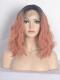 Peach Shoulder Length Wavy Bob Lace Front Synthetic Wig SNY099