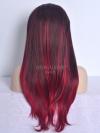 RED OMBRE WAIST-LENGTH STRAIGHT SYNTHETIC LACE WIG