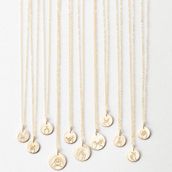 Gold Hand Gestures Necklace A026
