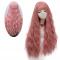 Pink Long Waist Length Wavy Synthetic Wefted Cap Wig WW011