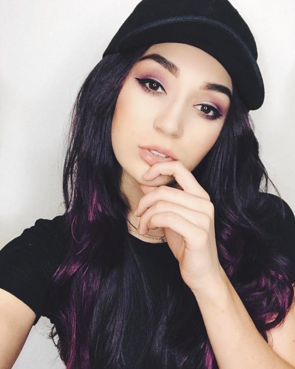 Black ombre purple Waist-length Straight Synthetic Lace Wig-SNY021