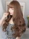 NEW BROWN LONG WAVY SYNTHETIC WEFTED CAP WIG LG045