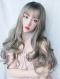 2019 New Gray Long Wavy Synthetic Wefted Cap Wig LG012