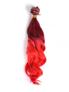 Red Mermaid Colorful Ombre indian remy clip in hair extensions CD011