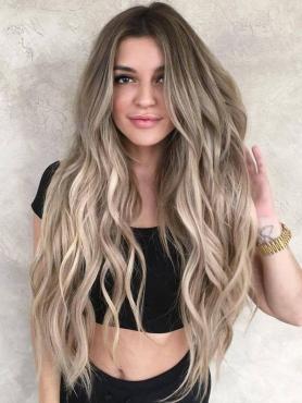 OMBRE LONG WAVY HUMAN HAIR WIG FLW045