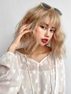 BLONDE FLUFFY CURLY SYNTHETIC WEFTED CAP WIG LG073