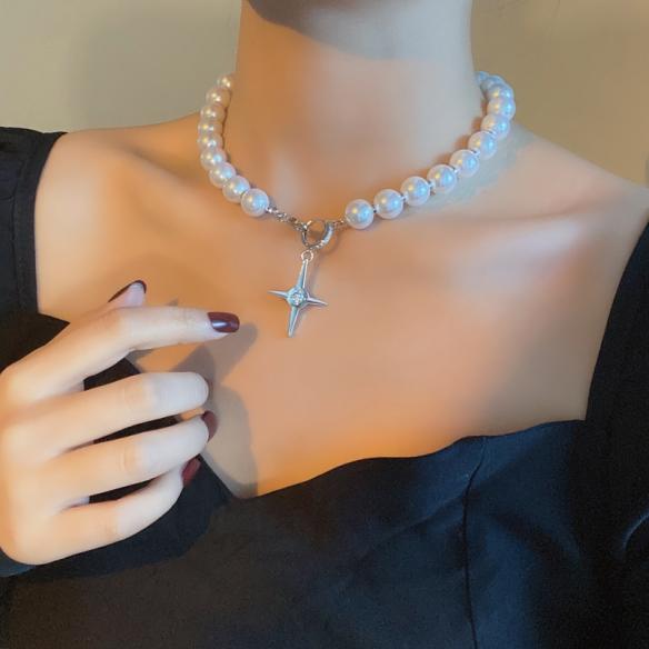 One Piece of Cross Pearl Necklace A078