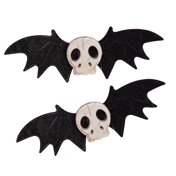 1 PC Halloween Gothic Skull Bat Hair Clip DC136