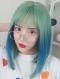 2019 New Teal Blue Synthetic Wefted Cap Wig LG011