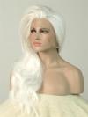 White Wavy Waist-Length Lace Front Synthetic Wig-DQ013