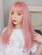 NEW PINK STRAIGHT SYNTHETIC WEFTED CAP WIG LG069