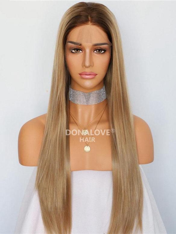 BLONDE OMBRE LONG STRAIGHT SYNTHETIC LACE FRONT WIG SNY225
