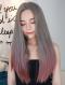 2019 New Hot Silver Ombre Smokey Pink Synthetic Wefted Cap Wig LG010