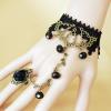 Vintage Black Crystal Rose Lace Lolita Bracelet LA003